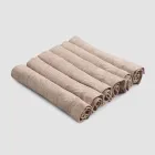 Elegant Linen Napkin Service with Fold Edge, 6 Colored Pieces - Onestini Viadurini