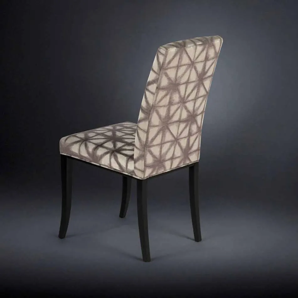 September 2 upholstered modern chairs with wooden legs in black Audrey Viadurini