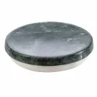 Modern bathroom accessories set in mottled green Bombei marble Viadurini