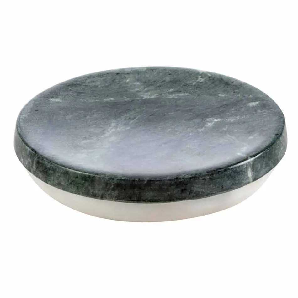 Modern bathroom accessories set in mottled green Bombei marble Viadurini