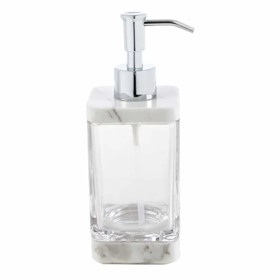 Modern bathroom accessories set in Calacatta marble and Carona glass Viadurini