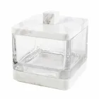 Modern bathroom accessories set in Calacatta marble and Carona glass Viadurini