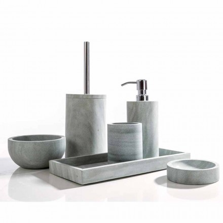 Modern bathroom accessories set in Montale gray stone Viadurini