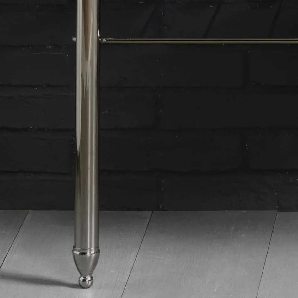 Bathroom set with white ceramic double console on Linear structure Viadurini