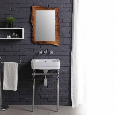 Bathroom set with washbasin on frame and mirror in creativity briccole Viadurini