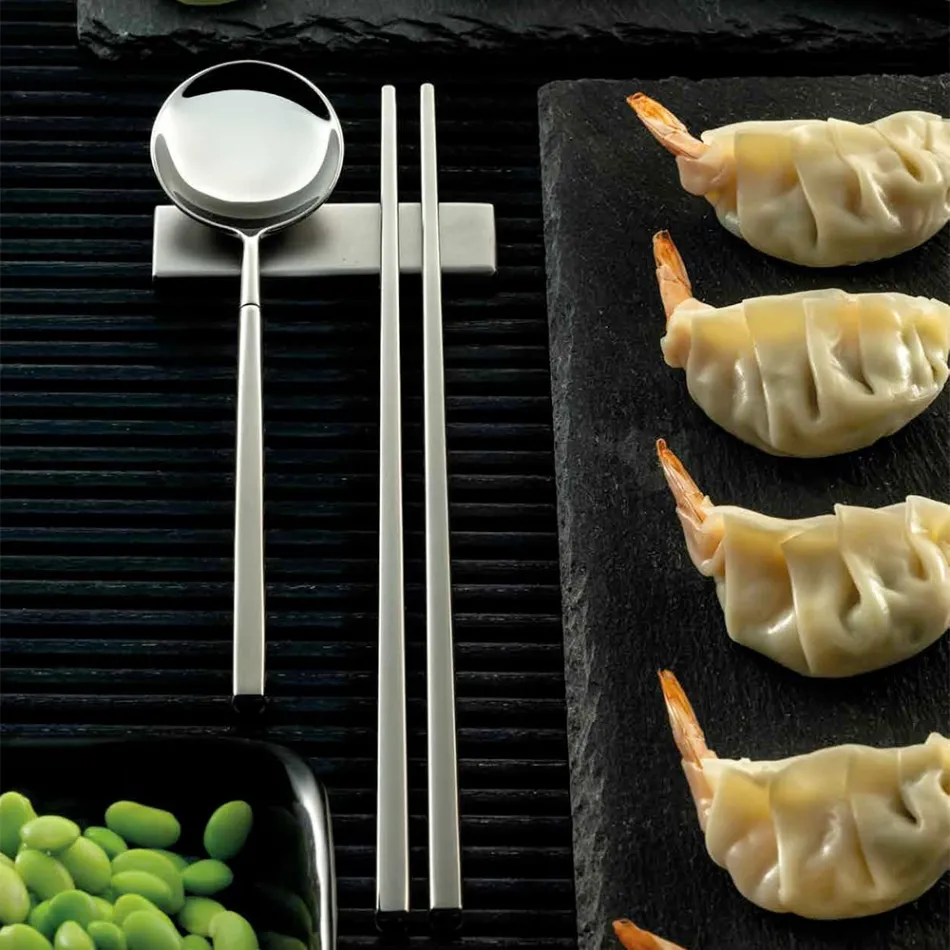 Set Consisting of Fruit Spoon, Chopsticks and Cutlery Rest - Osaka Viadurini