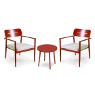 Set of 2 Armchairs with Aluminium Table in Different Finishes - Souvenir Viadurini