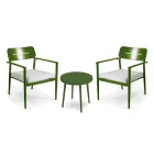 Set of 2 Armchairs with Aluminium Table in Different Finishes - Souvenir Viadurini