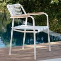 Set of 2 Aluminum Garden Armchairs and Rope Backrest - Resplendent