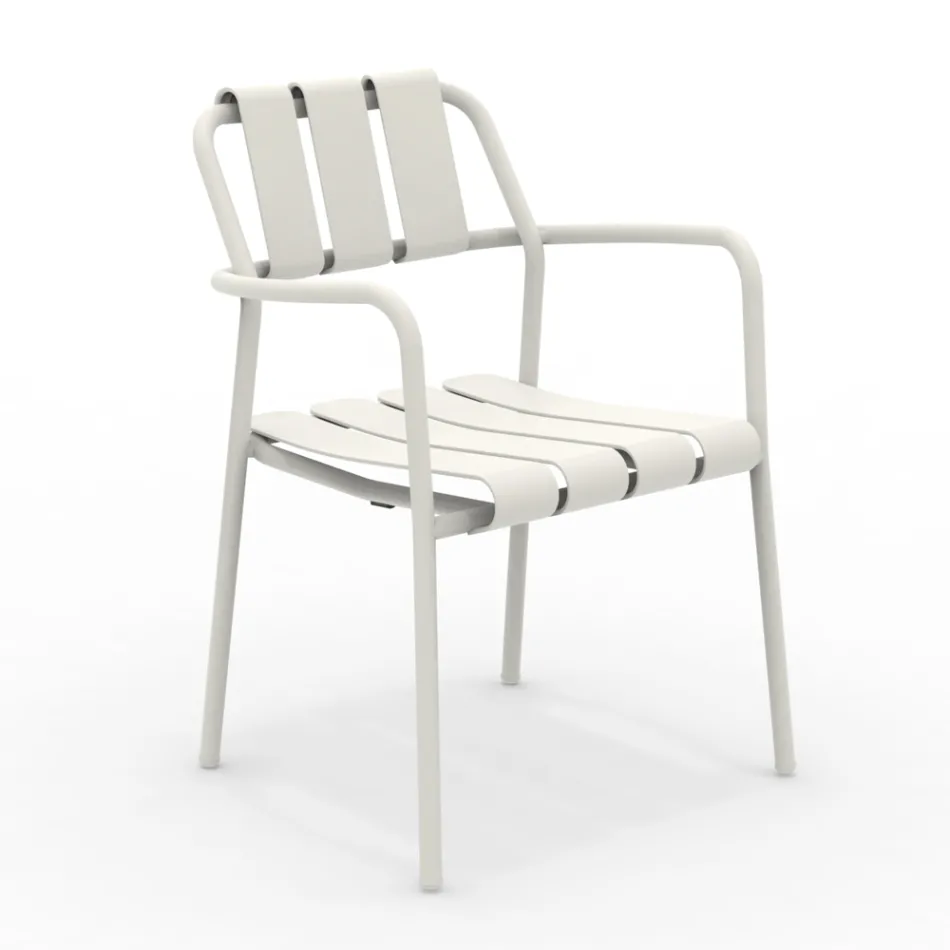 Set of 2 Garden Armchairs Made Entirely of Aluminum - Resplendent Viadurini