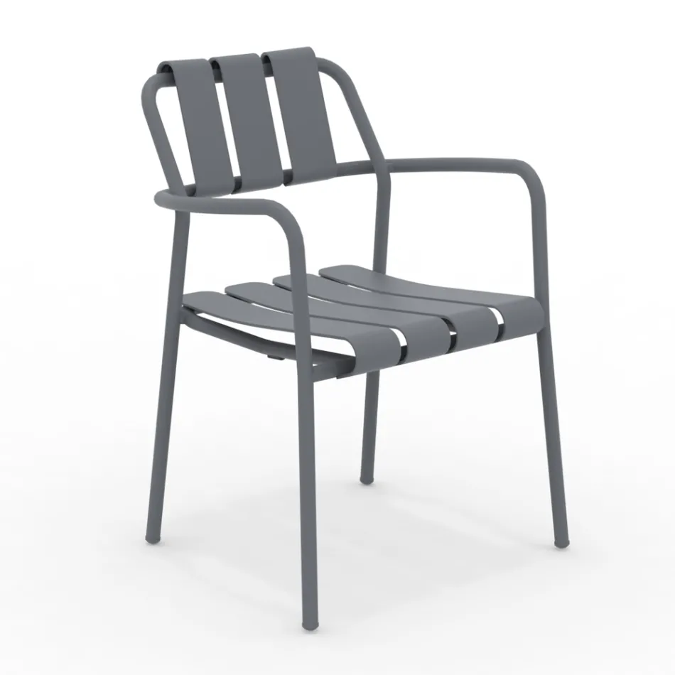 Set of 2 Garden Armchairs Made Entirely of Aluminum - Resplendent Viadurini