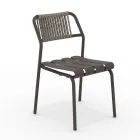 Set of 2 Aluminum Garden Chairs and Rope Back - Resplendent Viadurini