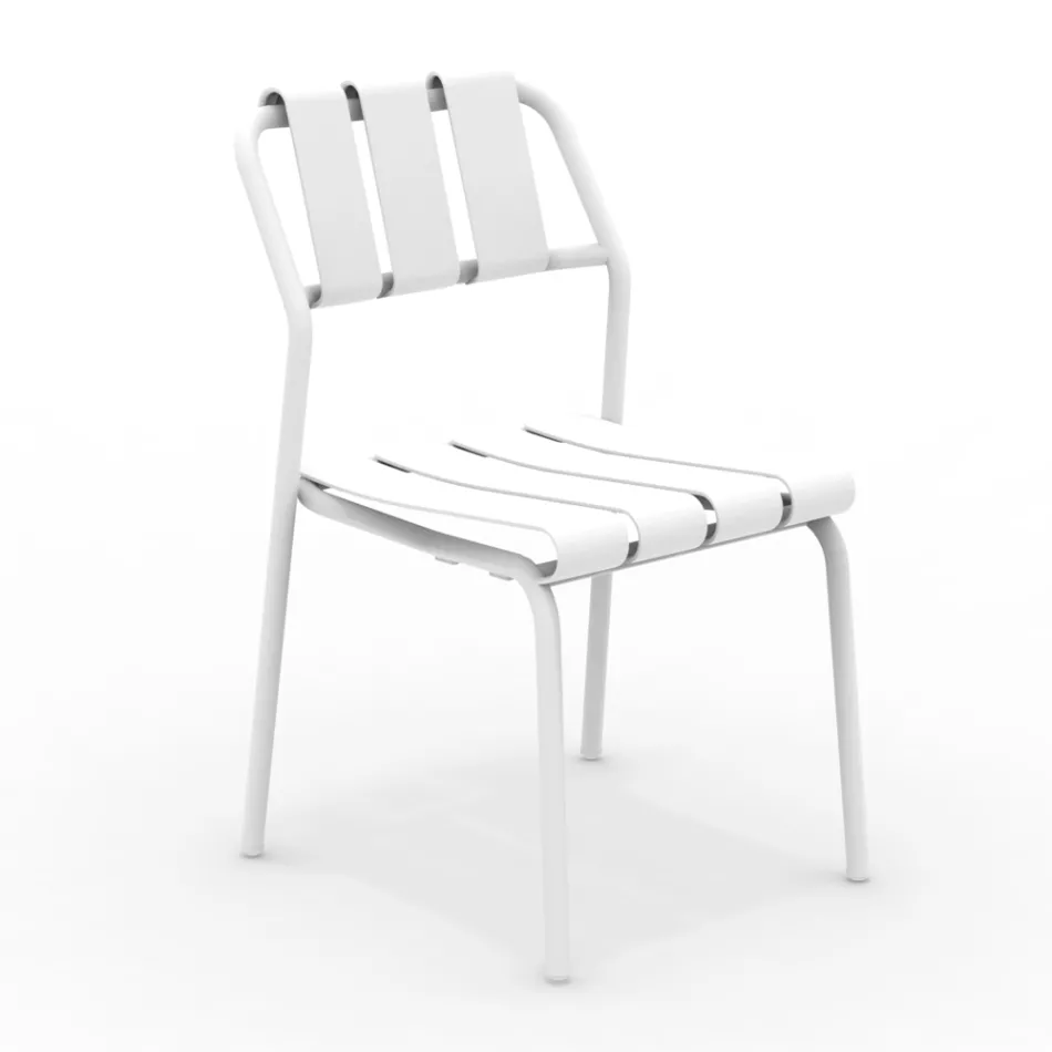 Set of 2 Garden Chairs Made Entirely of Aluminum - Resplendent Viadurini