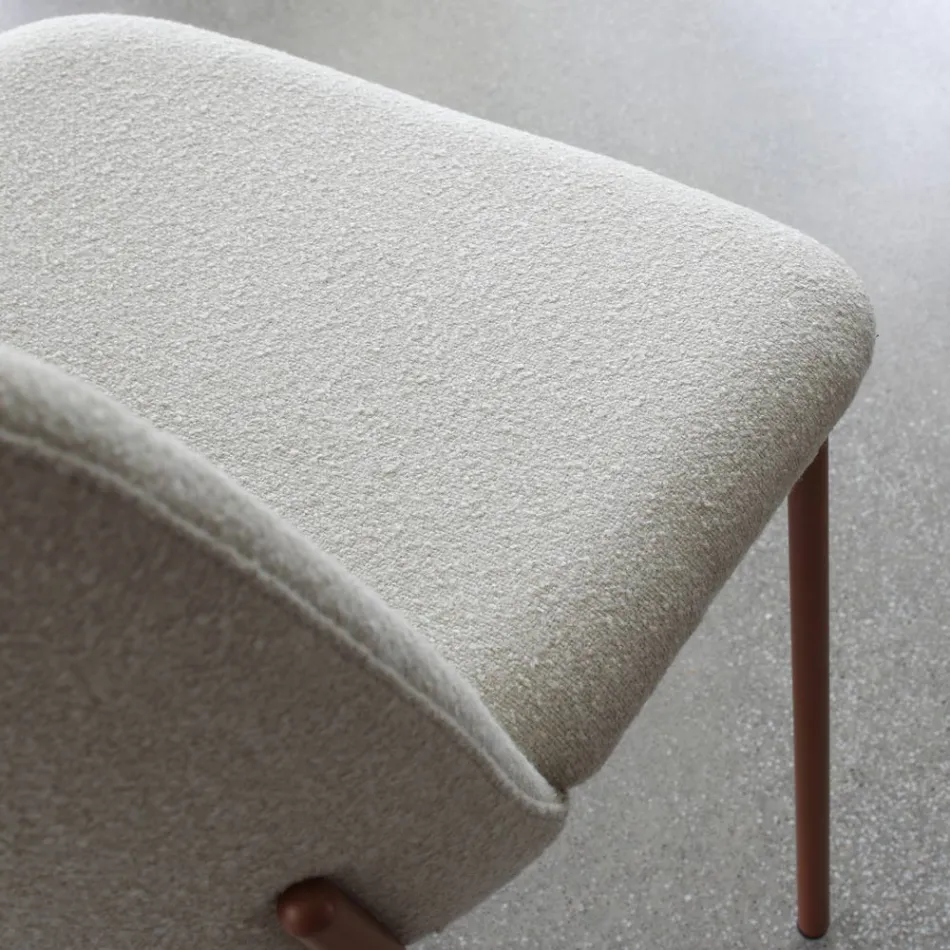 Set of 2 Living Room Chairs in Fabric and Metal Made in Italy - Ivy Viadurini