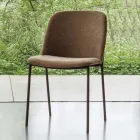 Set of 2 Living Room Chairs in Fabric and Metal Made in Italy - Ivy Viadurini