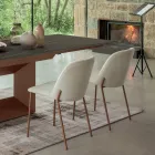 Set of 2 Living Room Chairs in Fabric and Metal Made in Italy - Ivy Viadurini