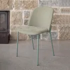 Set of 2 Living Room Chairs in Fabric and Metal Made in Italy - Ivy Viadurini