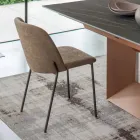 Set of 2 Living Room Chairs in Fabric and Metal Made in Italy - Ivy Viadurini