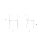 Set of 2 Living Room Chairs in Fabric and Metal Made in Italy - Ivy Viadurini