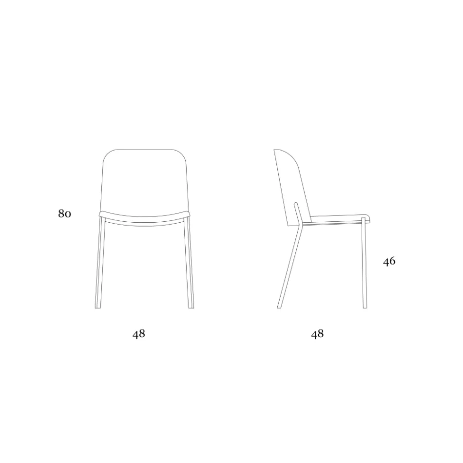 Set of 2 Living Room Chairs in Fabric and Metal Made in Italy - Ivy Viadurini