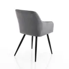 Set of 2 Chairs in Velvet Effect Fabric - Plutonium Viadurini