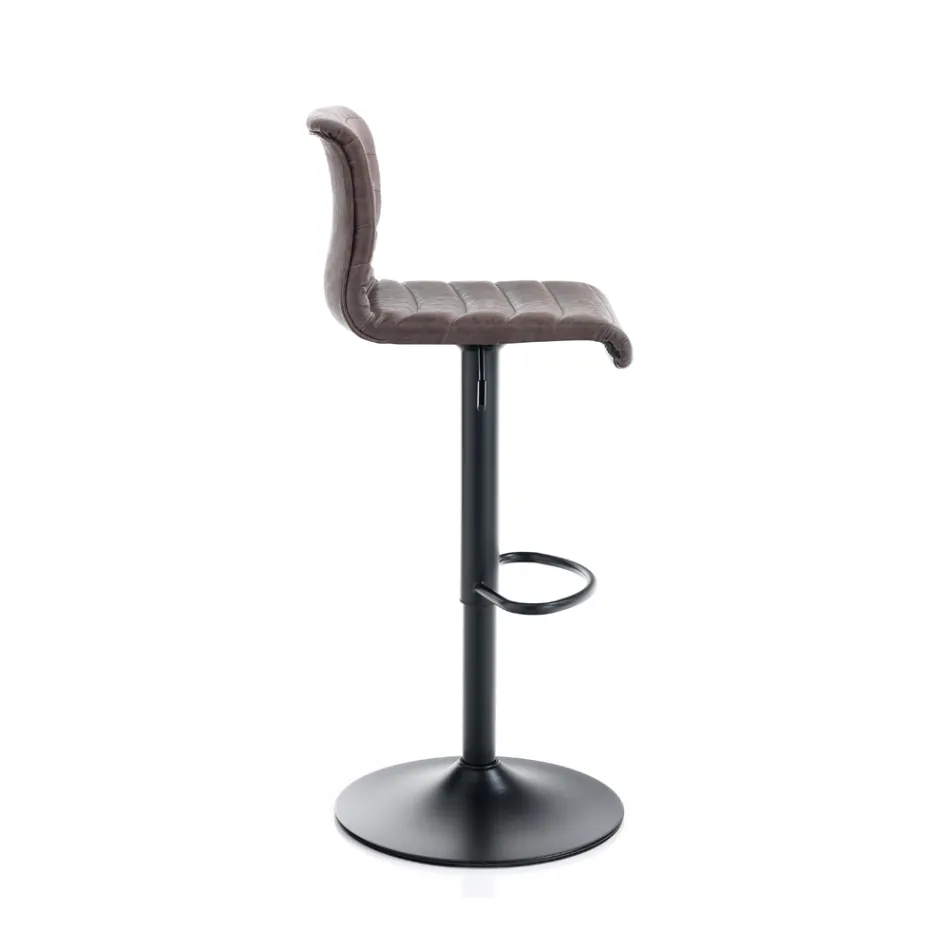 Set of 2 Bar Stools in Synthetic Leather and Steel - Potassium Viadurini