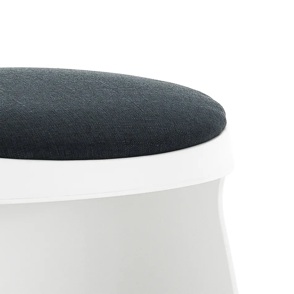 Set of 2 Polypropylene Stools and Fabric Seat - Anchovy Viadurini