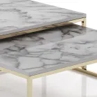 Set of 2 coffee tables in MDF with marble finish - Osmium Viadurini