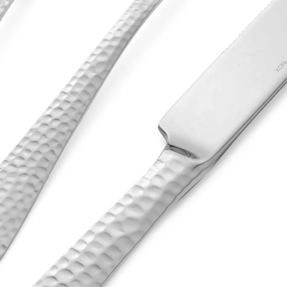 Set of 24 cutlery in Polished Stainless Steel Made in Italy - History Viadurini