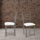 Set of 4 Chairs with Gray Painted Metal Structure - Galletto Viadurini