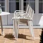 Set of 4 Aluminum and Batyline Garden Chairs - Lucente Viadurini