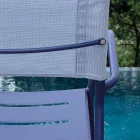 Set of 4 Galvanized Metal and Batyline Garden Chairs - Prestigio Viadurini