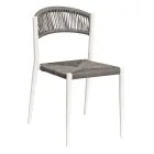 Set of 4 Aluminum and Colored Twist Wicker Chairs - Tavira Viadurini