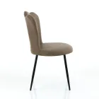 Set of 4 Aged Effect Synthetic Leather Chairs - Amber Viadurini