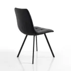 Set of 4 Chairs in Anthracite Fabric and Black Steel - Anthracite Viadurini