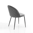 Set of 4 Chairs in Velvet Effect Microfibre Fabric - Terbio Viadurini