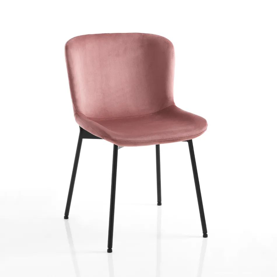 Set of 4 Fabric Chairs and Tilting Feet - Dentice Viadurini