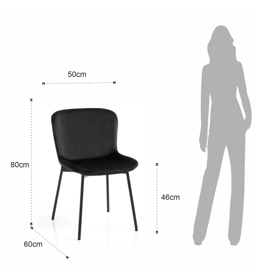 Set of 4 Fabric Chairs and Tilting Feet - Dentice Viadurini