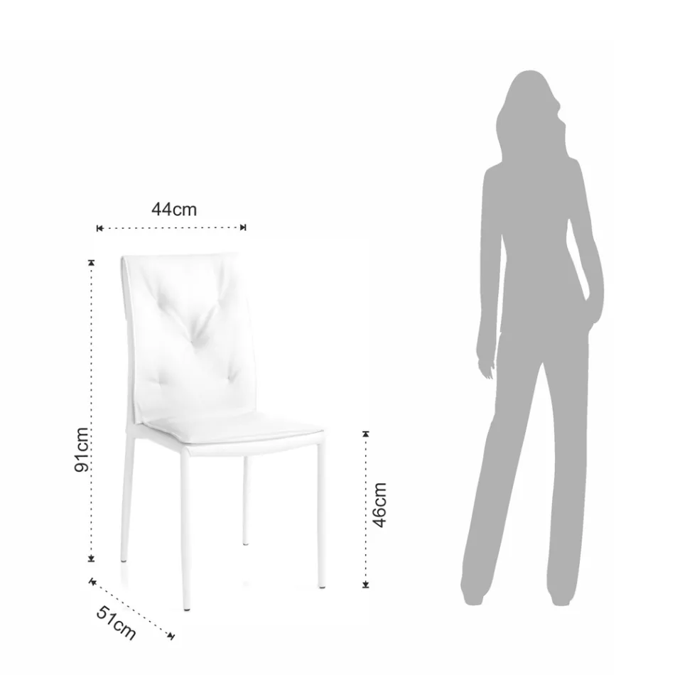 Set of 4 Chairs Upholstered in Synthetic Leather Different Finishes - Uranium Viadurini