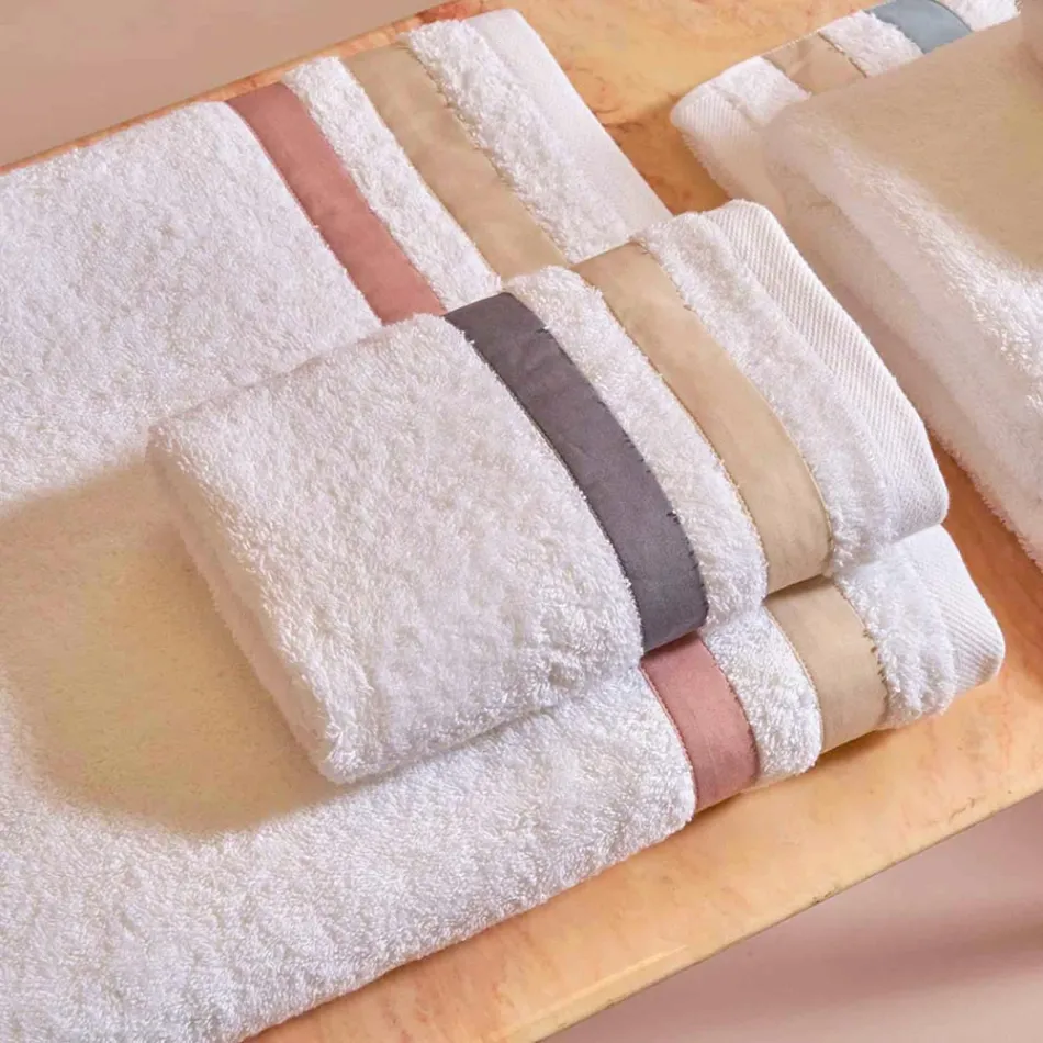 Serenity Double Ruffle Cotton Terry Guest Face Towel Set Viadurini