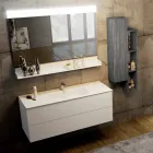 Wood set and Fenix modern bathroom furniture suspension made Italy Bari Viadurini