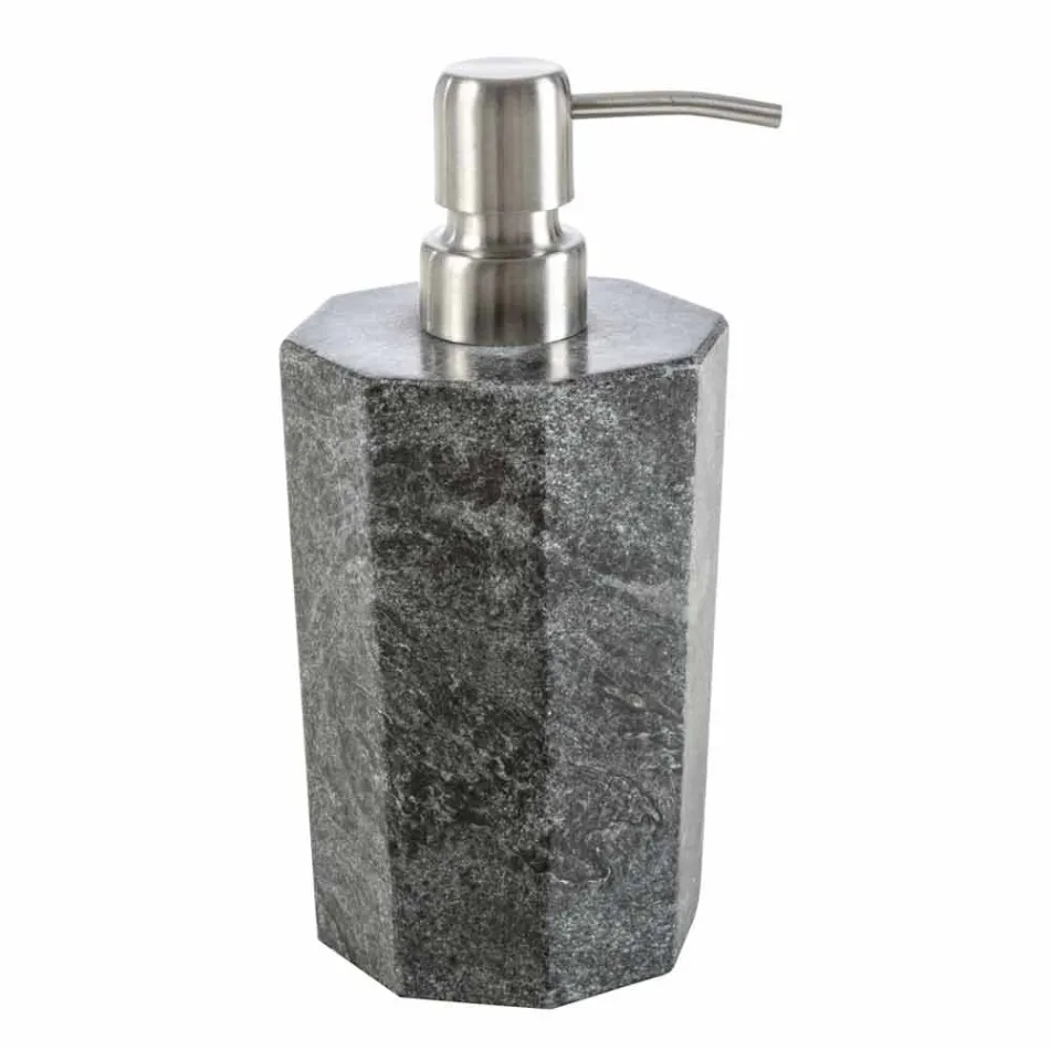 Modern bathroom accessories set in gray veined marble Montafia Viadurini