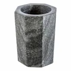 Modern bathroom accessories set in gray veined marble Montafia Viadurini