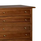 Dresser in Patinated Walnut Wood Made in Italy - Selvans Viadurini