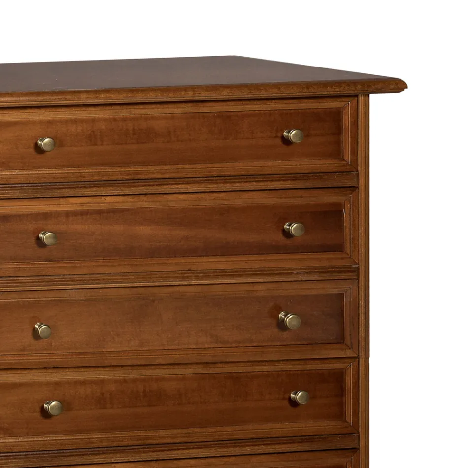 Dresser in Patinated Walnut Wood Made in Italy - Selvans Viadurini