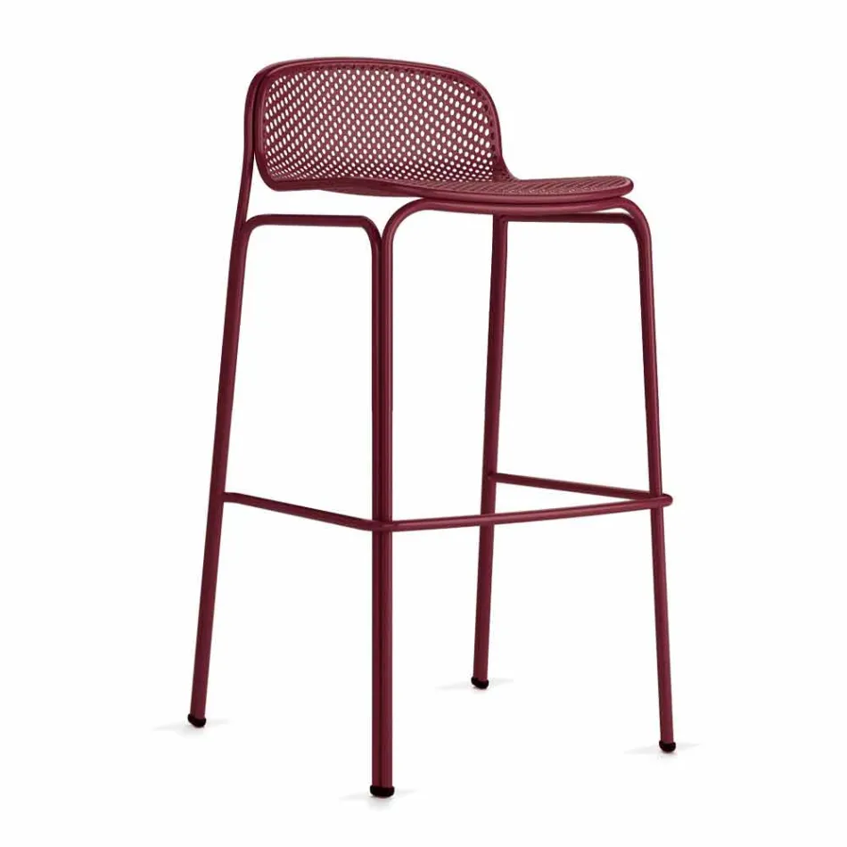 High Stackable Metal Bar Stools Made in Italy, 2 Pieces - Viviette Viadurini