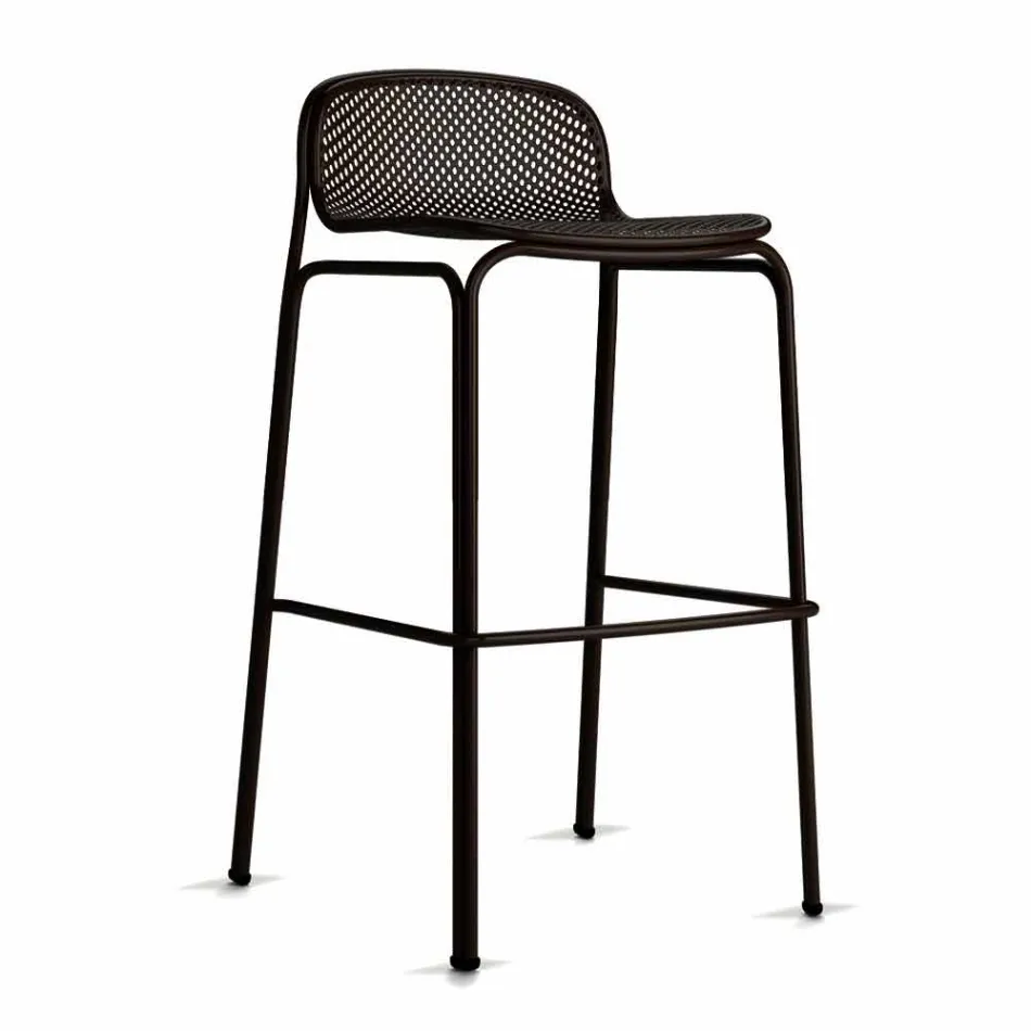 High Stackable Metal Bar Stools Made in Italy, 2 Pieces - Viviette Viadurini