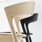High Kitchen Stool with Ash Wood Structure Made in Italy - Oslo Viadurini