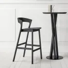 High Kitchen Stool with Ash Wood Structure Made in Italy - Oslo Viadurini