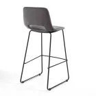High Kitchen Stool in Synthetic Leather and Black Metal 2 Pieces - Yuri Viadurini